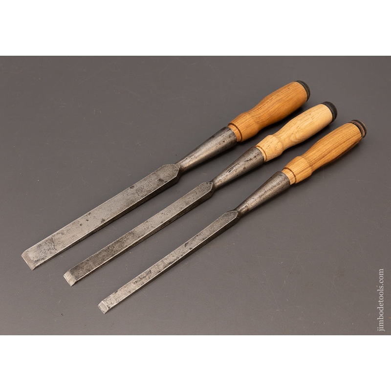 Set of 3 Fine P.S.&W. Socket Firmer Chisels – 116911