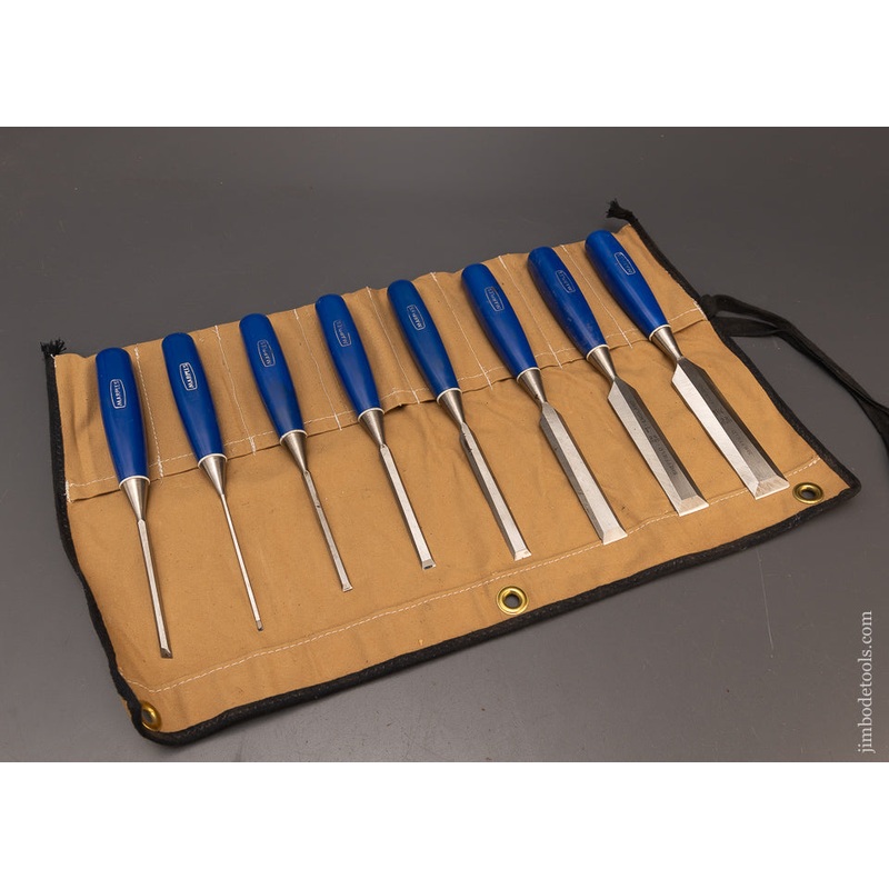 Extra Fine Near Mint Set of 8 MARPLES BLUE CHIP Chisels – 116850