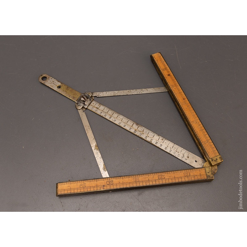 Rare COWGILLS PATENT Angle Divider Rule Attachment by BECKWITH TERRE-HAUTE, IND. – 116953